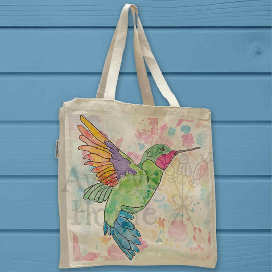 Ruby Throated Hummingbird Organic Cotton Tote Bag – Garden Decor