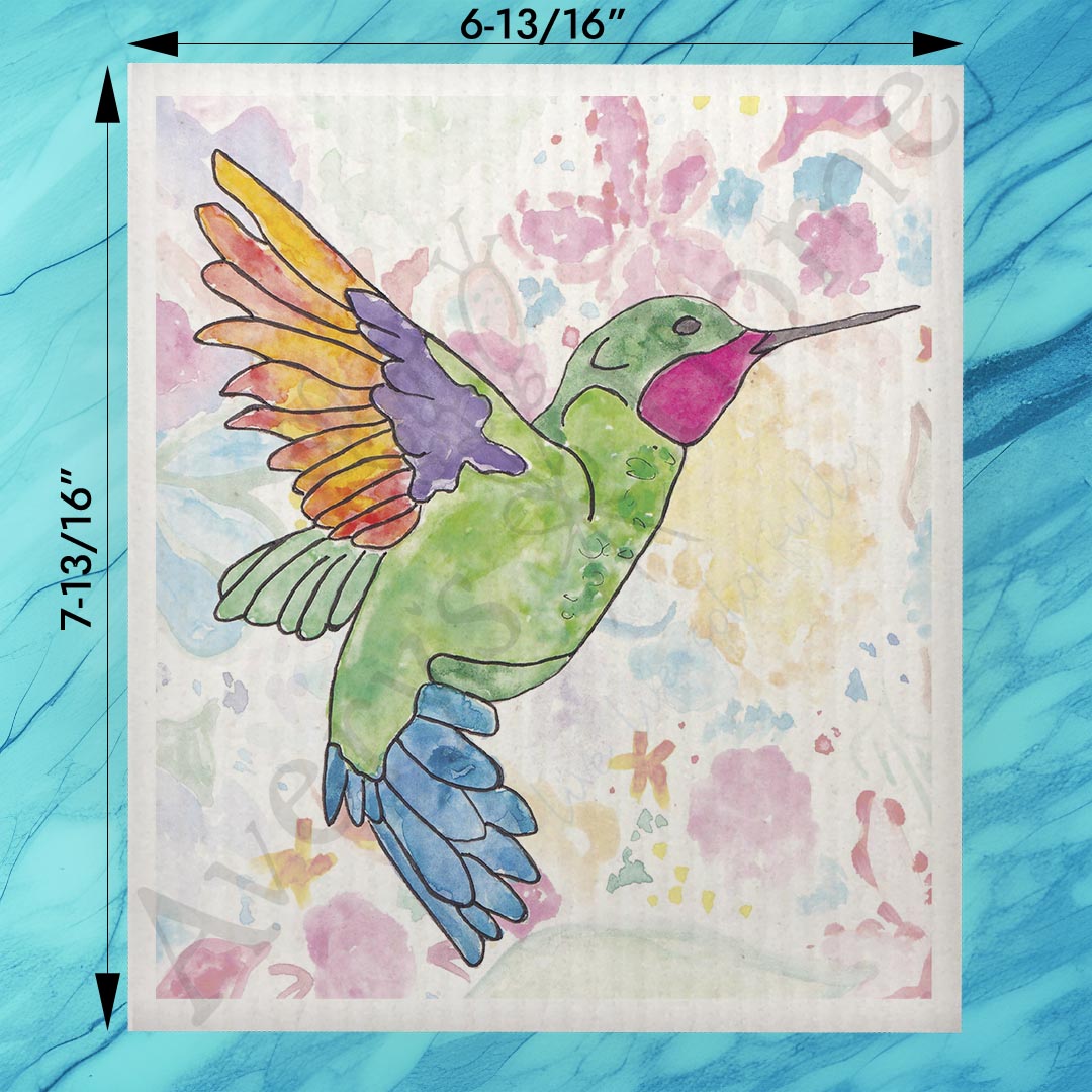 Ruby Throated Hummingbird Swedish Dishcloth – Garden Decor