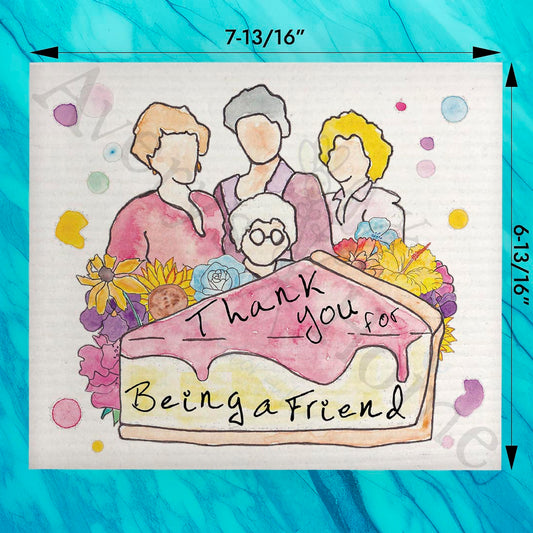 Thank You for Being a Friend Swedish Dishcloth – TV Quote Gift