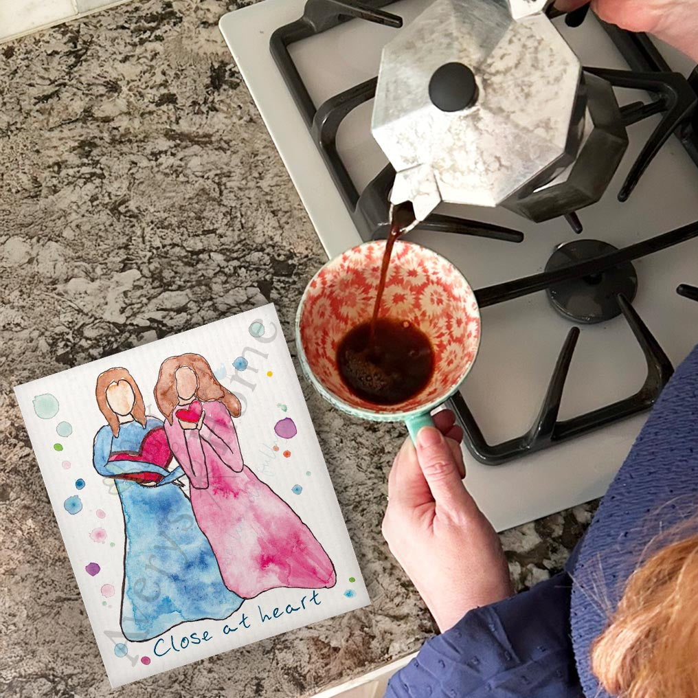 Sisters Swedish Dishcloth – Close at Heart Gift