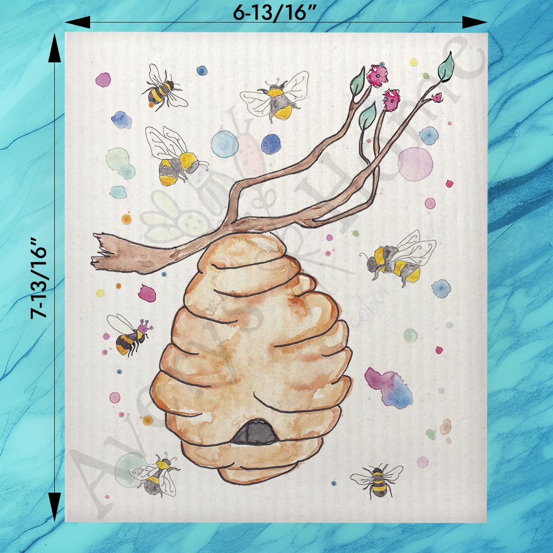 Bee Happy Swedish Dishcloth – Garden Positivity Decor