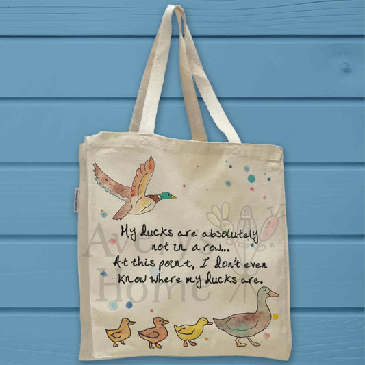 Ducks in a Row Organic Cotton Tote Bag – Funny Life Humor