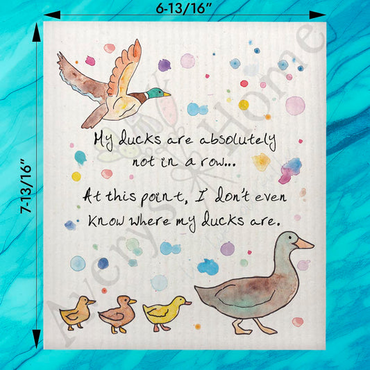 Ducks in a Row Swedish Dishcloth – Funny Life Humor