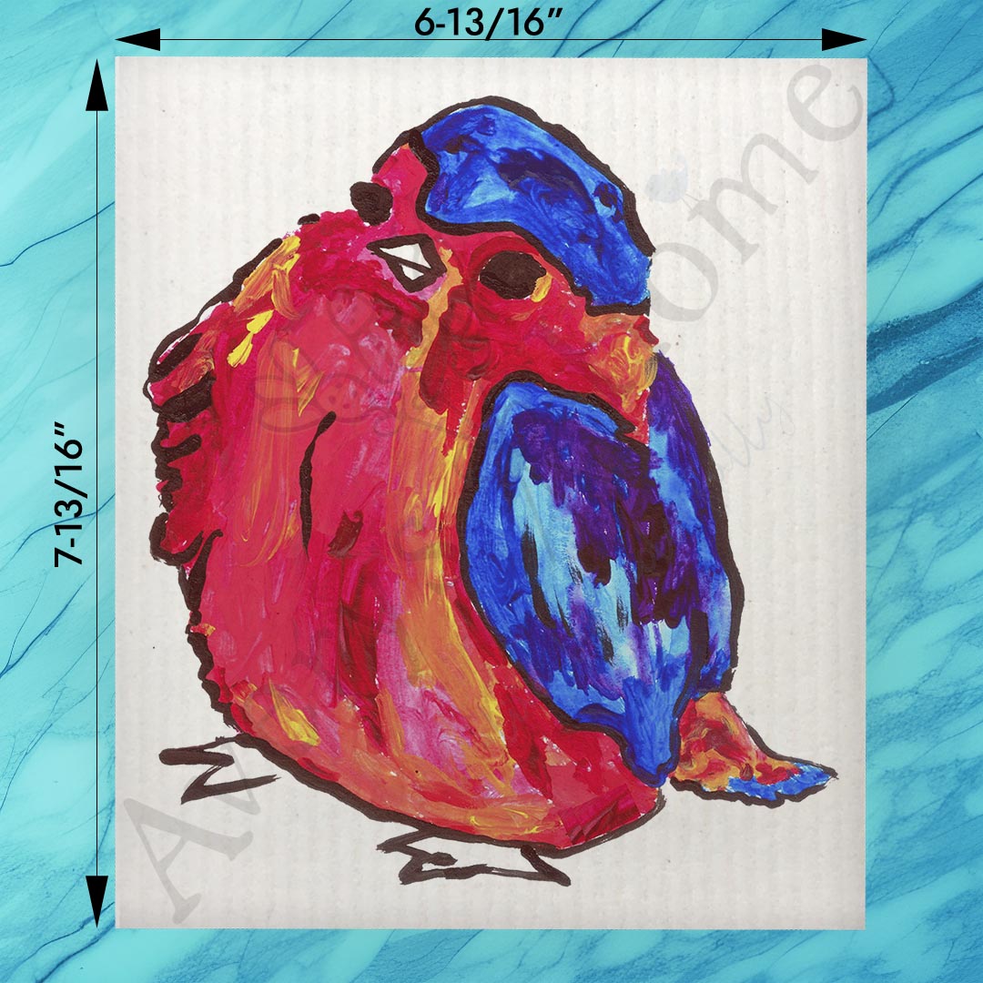 Life Is Beautiful Swedish Dishcloth – Bird & Floral Decor