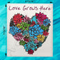 Love Grows Here Swedish Dishcloth – Heart & Flowers Gift