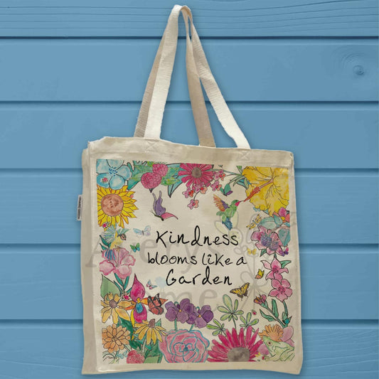 Kindness Grows Organic Cotton Tote Bag – Garden Flower Decor