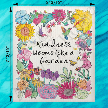 Kindness Grows Swedish Dishcloth – Garden Flower Decor
