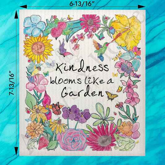 Kindness Grows Swedish Dishcloth – Garden Flower Decor
