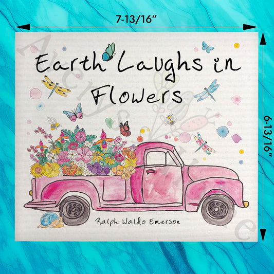 Earth Laughs in Flowers Swedish Dishcloth – Spring Truck Decor