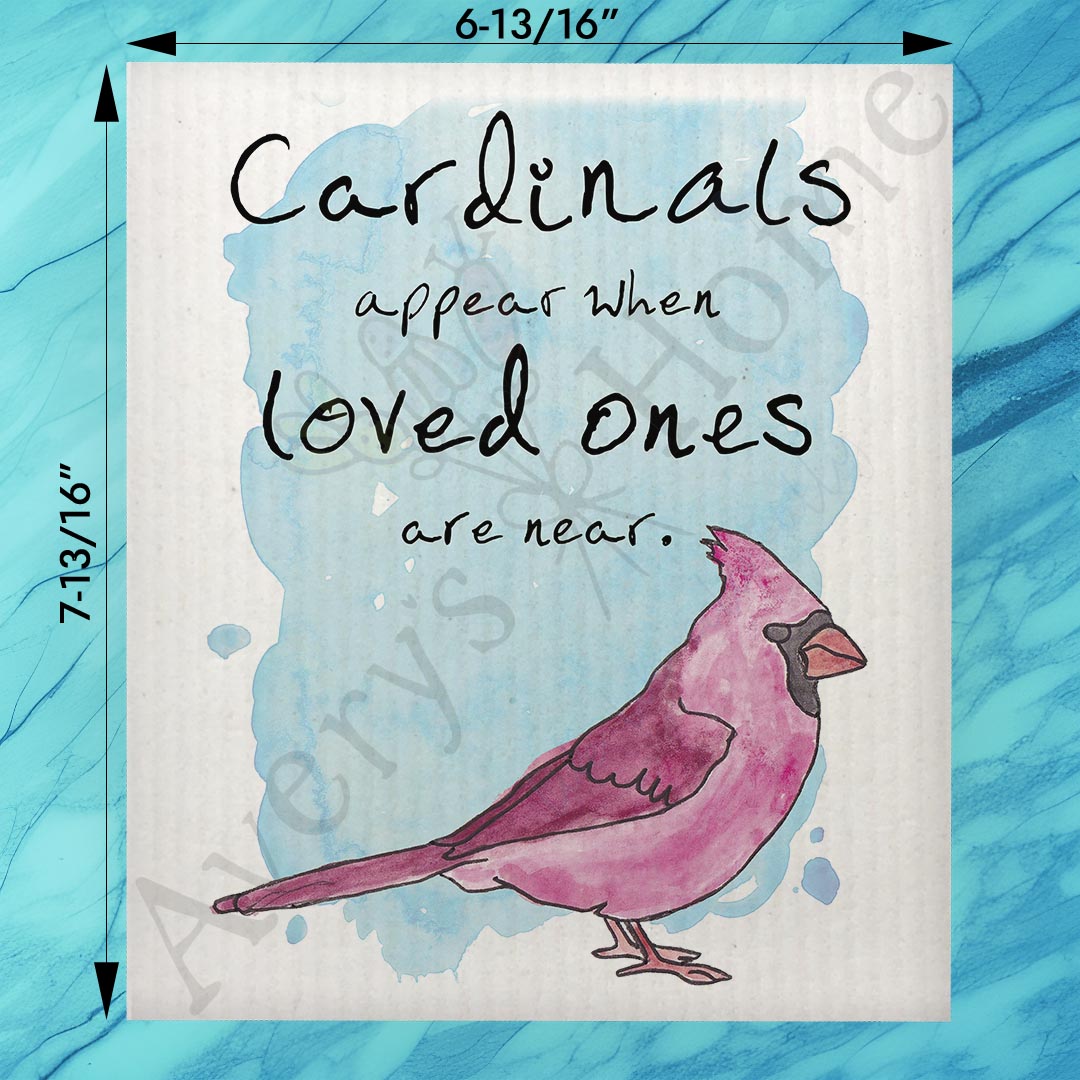 Cardinal Appears Sentimental Kitchen Decor Swedish Dishcloth