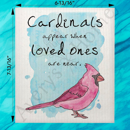 Cardinal Appears Sentimental Kitchen Decor Swedish Dishcloth