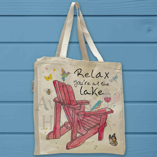 Lake Chair Relaxation Organic Cotton Tote Bag – Dockside Decor
