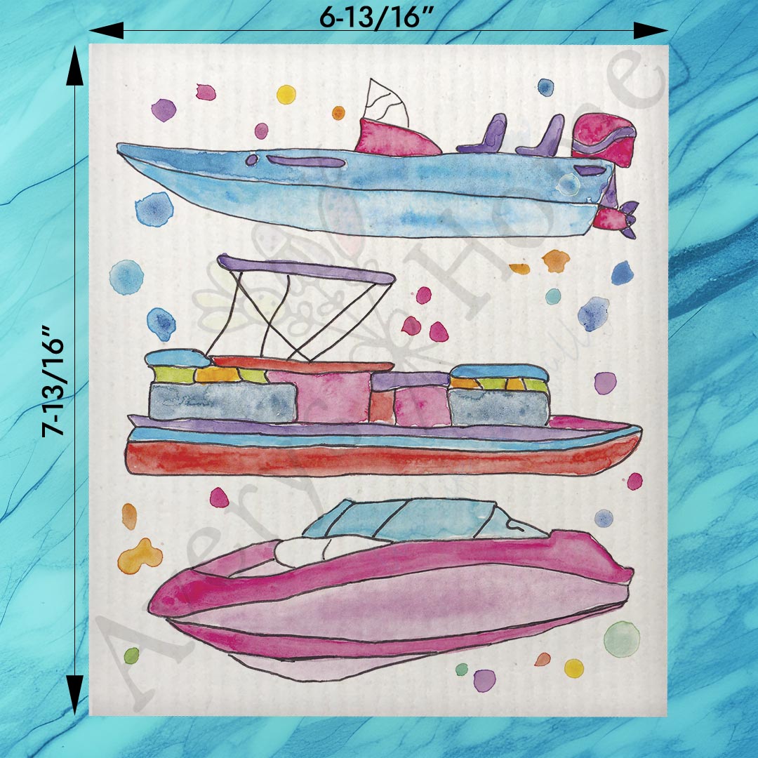 Any Boat Lake Day Swedish Dishcloth – Nautical Decor