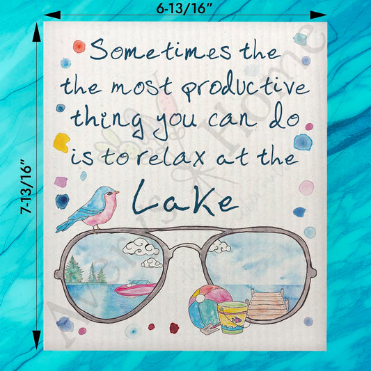 Sunglasses & Relaxation Swedish Dishcloth – Lake or River Vibes