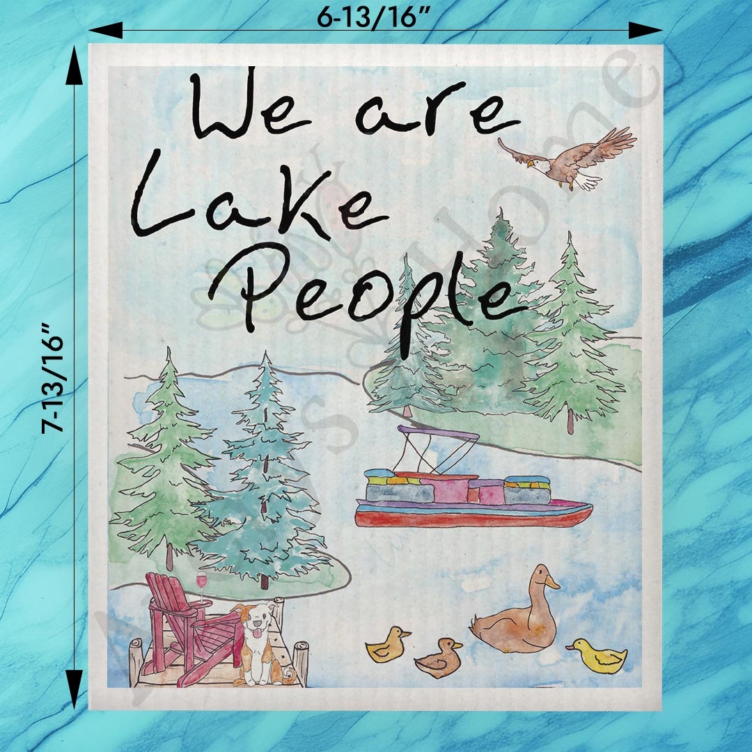 We Are Lake People Swedish Dishcloth – Dog & Wine Humor