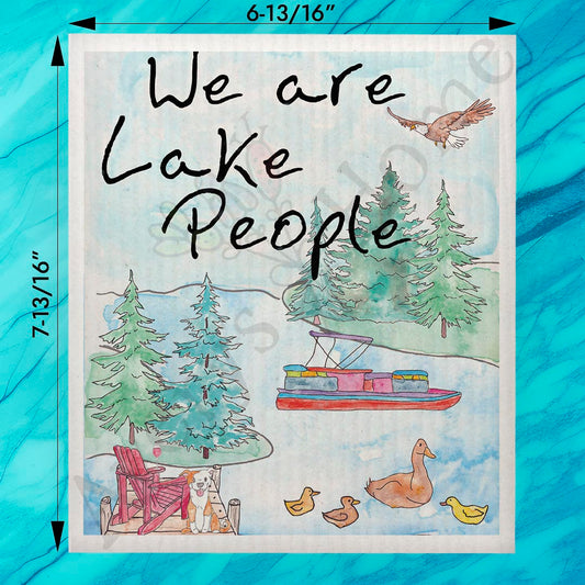 We Are Lake People Swedish Dishcloth – Dog & Wine Humor