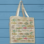 Lake Fish Pattern Organic Cotton Tote Bag – Freshwater Decor