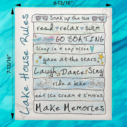 Lake House Rules Swedish Dishcloth