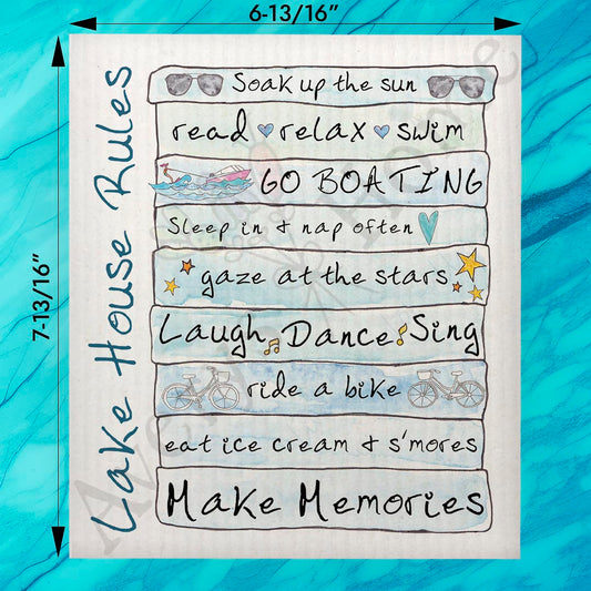 Lake House Rules Swedish Dishcloth