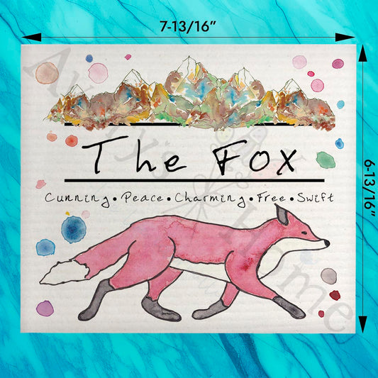 Mountain Fox Swedish Dishcloth – Rustic Wildlife Decor