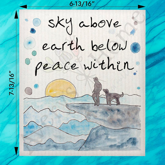 Sky Above Earth Below Swedish Dishcloth – Dog Camping Wisdom