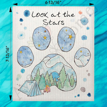 Stars Dogs Camping Swedish Dishcloth – Under the Sky Decor