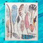 Bird Feather Collection Swedish Dishcloth – Nature Study Decor