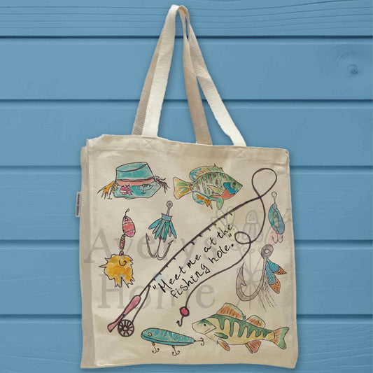 Let’s Go Fishing Organic Cotton Tote Bag – Outdoor Lake Decor