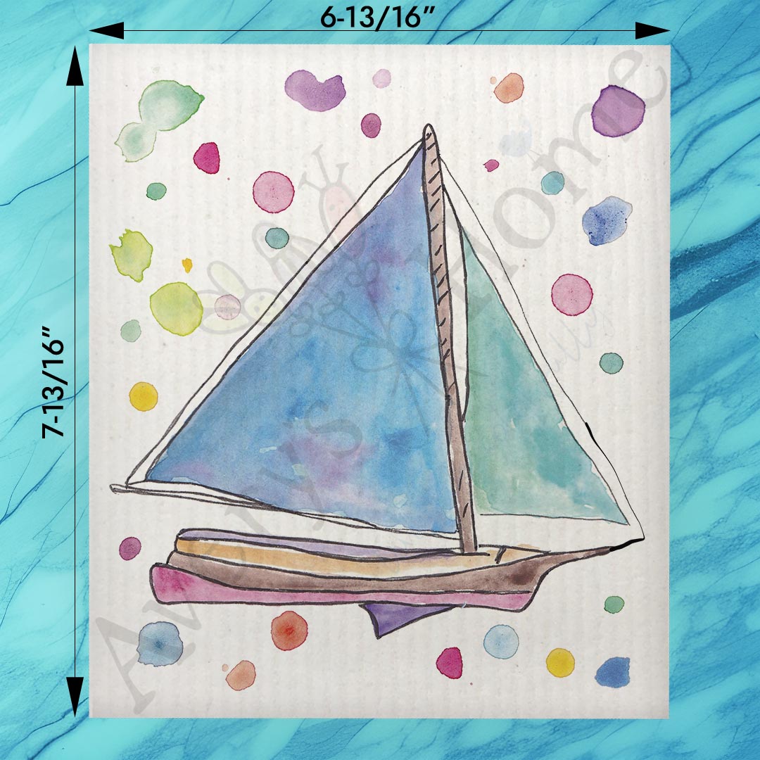 Sailboat Life Swedish Dishcloth – Nautical Decor