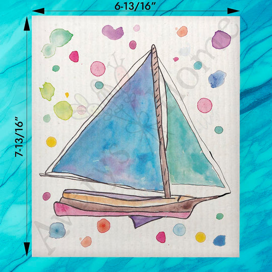 Sailboat Life Swedish Dishcloth – Nautical Decor