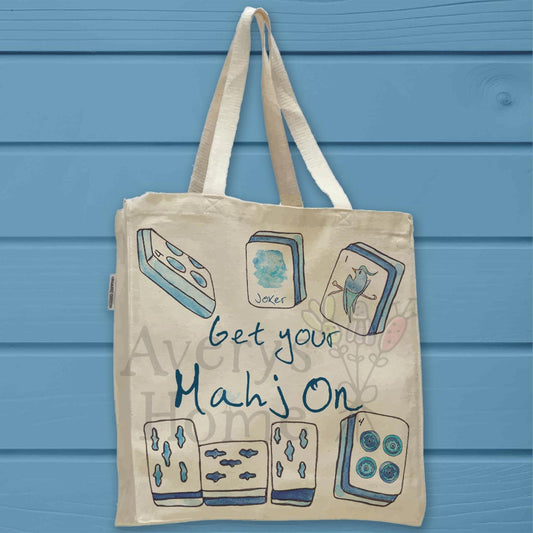 Mahjong Funny Organic Cotton Tote Bag – Game Night Gift