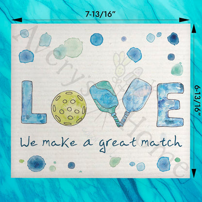 Pickleball Match Swedish Dishcloth – Valentine Paddle Gift