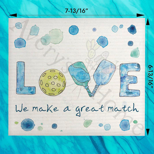Pickleball Match Swedish Dishcloth – Valentine Paddle Gift