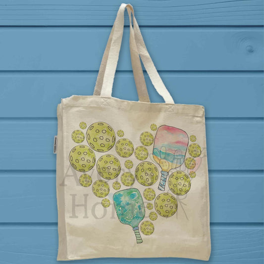 Pickleball Valentine Organic Cotton Tote Bag – Sporty Heart Gift