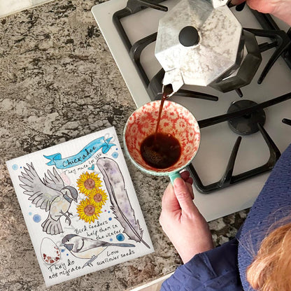 Chickadee Bird Facts Swedish Dishcloth – Whimsical Decor