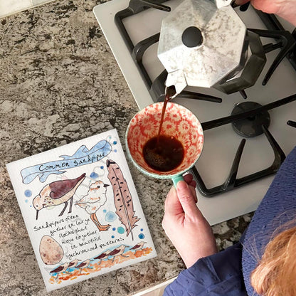 Sandpiper Bird Facts Swedish Dishcloth – Shoreline Decor