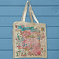 Arizona State Map Organic Cotton Tote Bag – Saguaro & Sunset Vibes