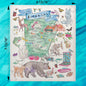 Arkansas State Map Swedish Dishcloth – Natural State Accent