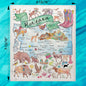 Montana Map Swedish Dishcloth – Elk, Peaks & Wild Air