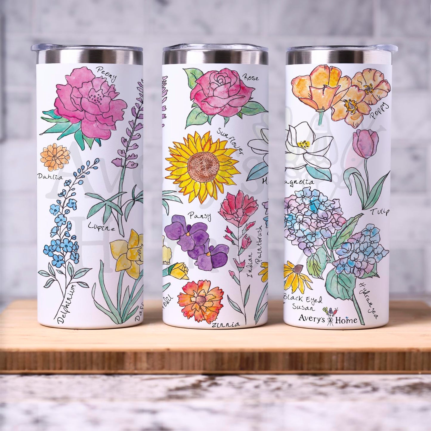 Summer Flowers 20 oz Tumbler