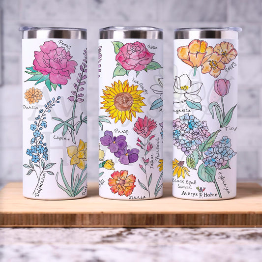Summer Flowers 20 oz Tumbler