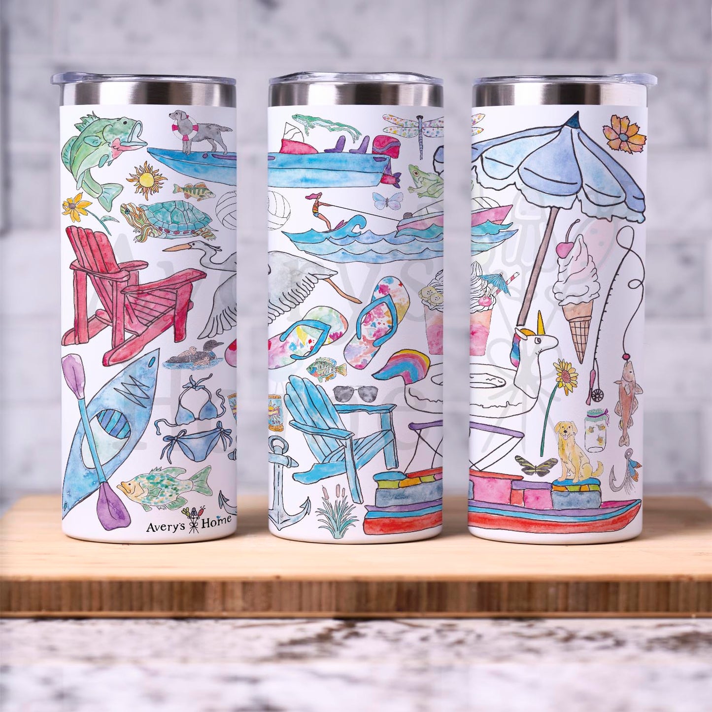Lake Day Icons 20 oz Tumbler