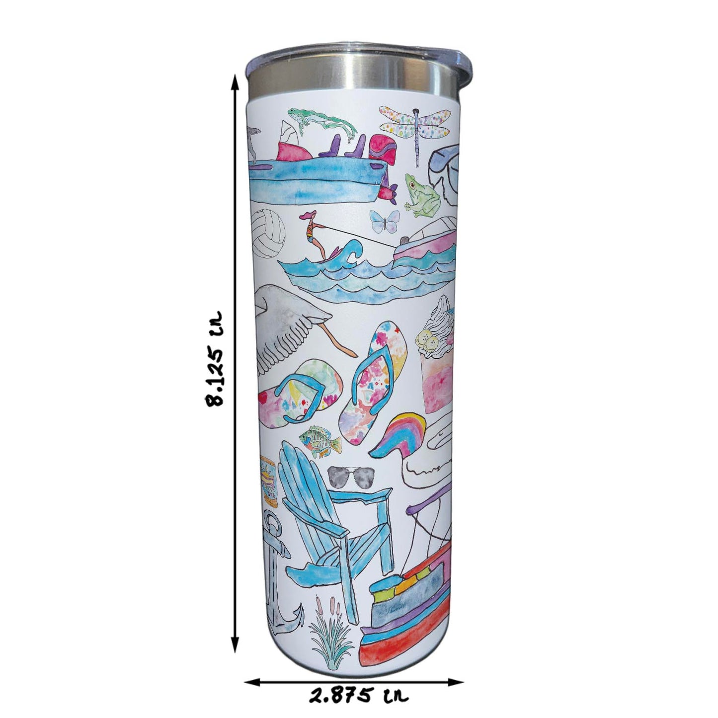 Lake Day Icons 20 oz Tumbler