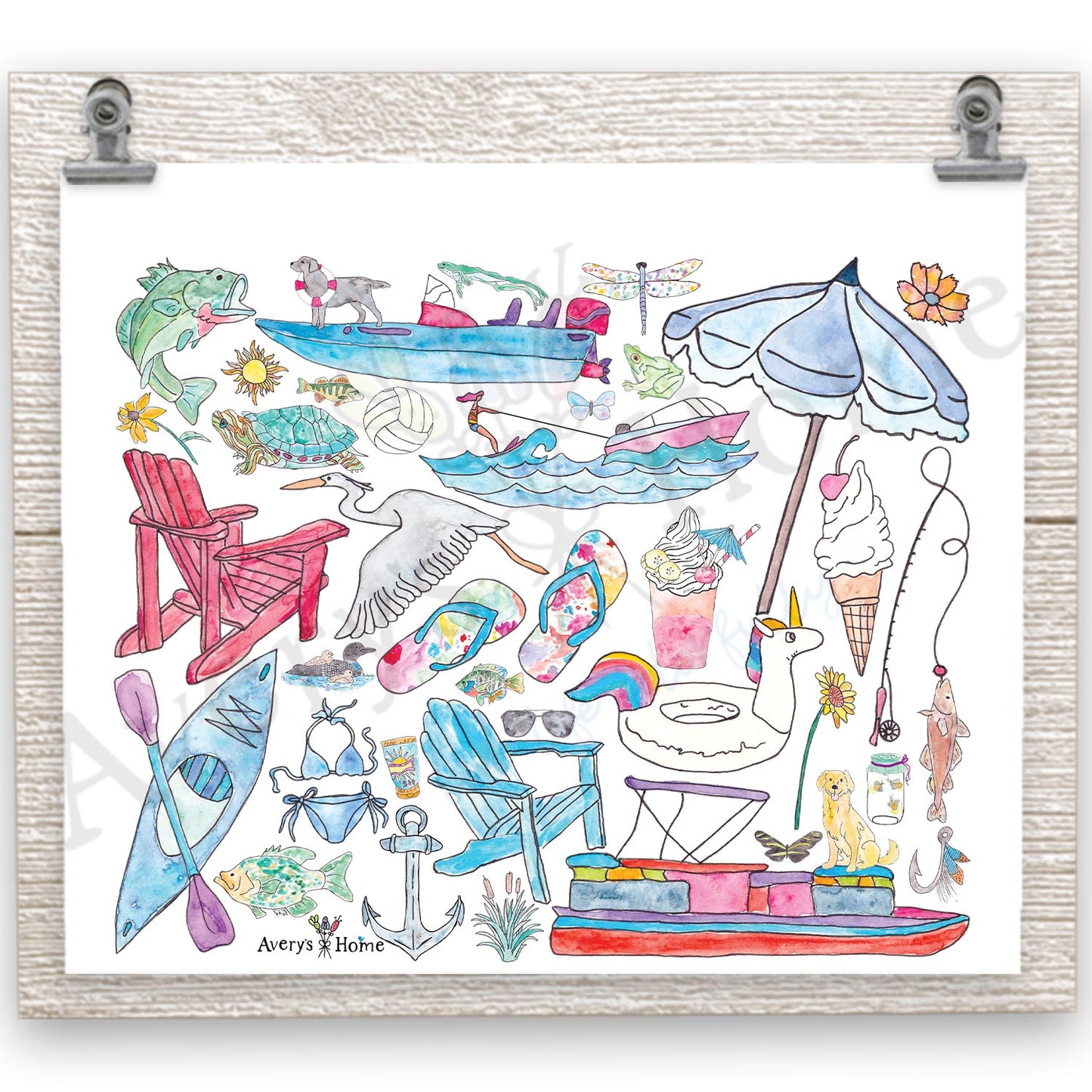 Lake Day Icons 20 oz Tumbler