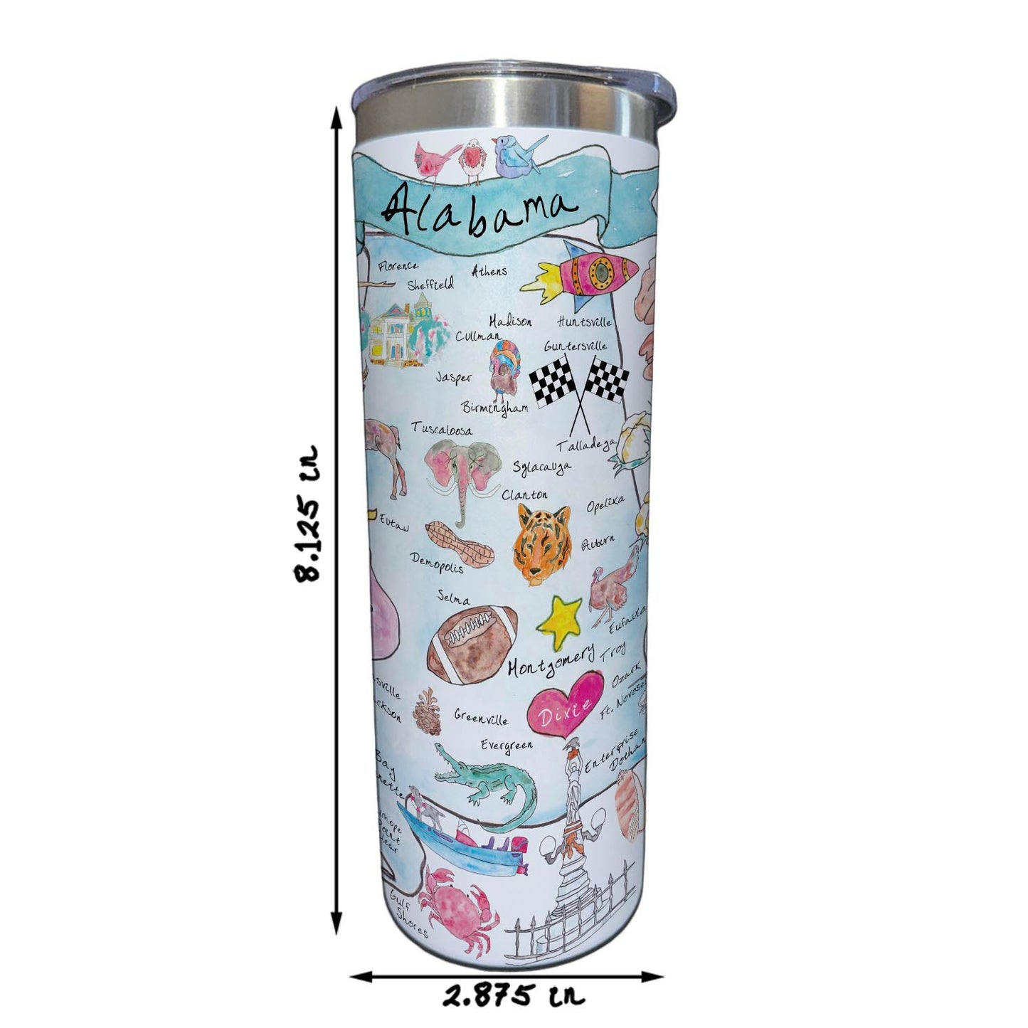 Alabama Map 20 oz Tumbler