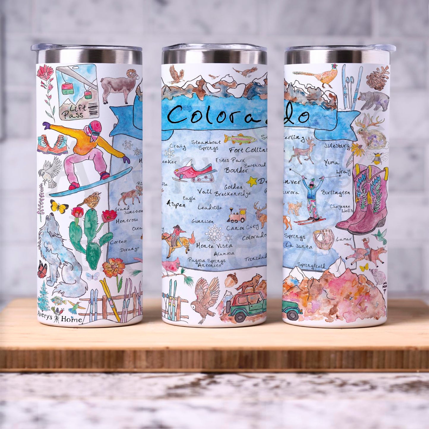 Colorado Map 20 oz Tumbler