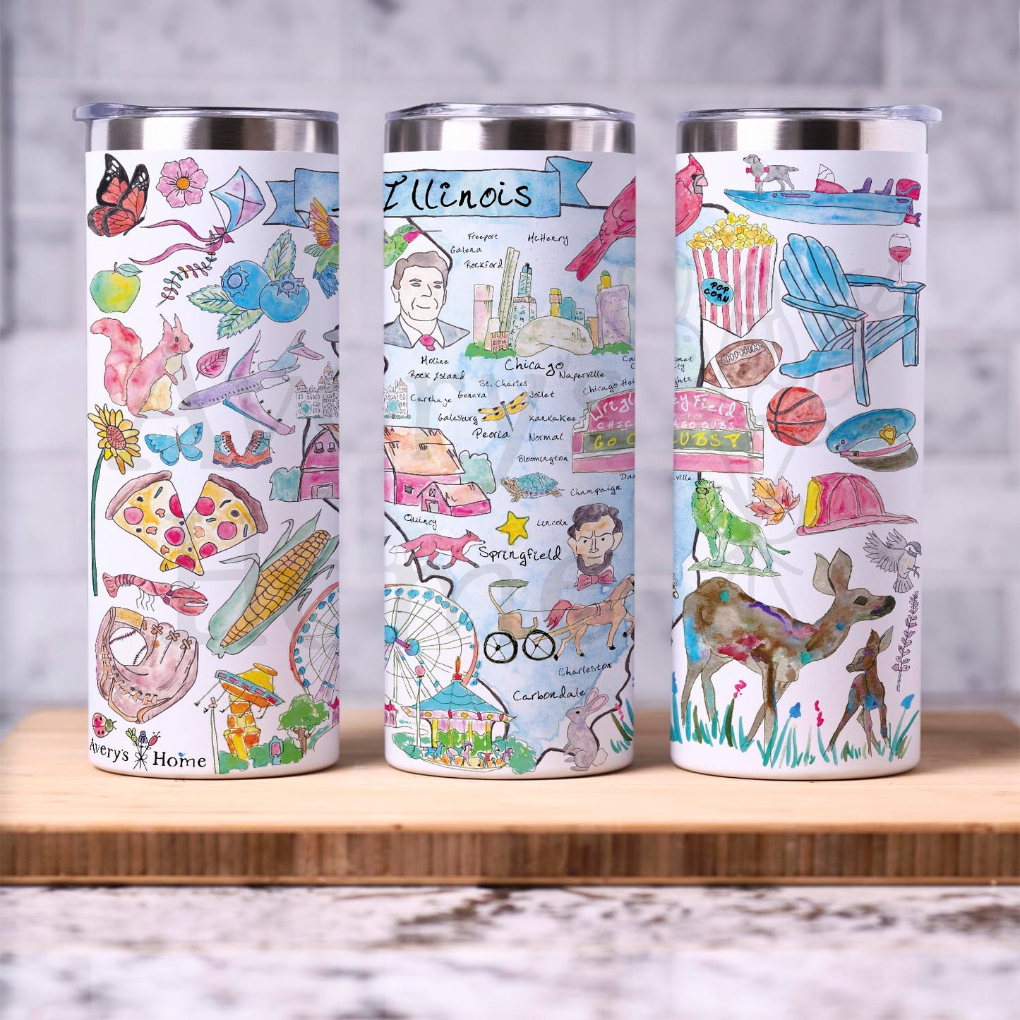 Illinois Map 20 oz Tumbler