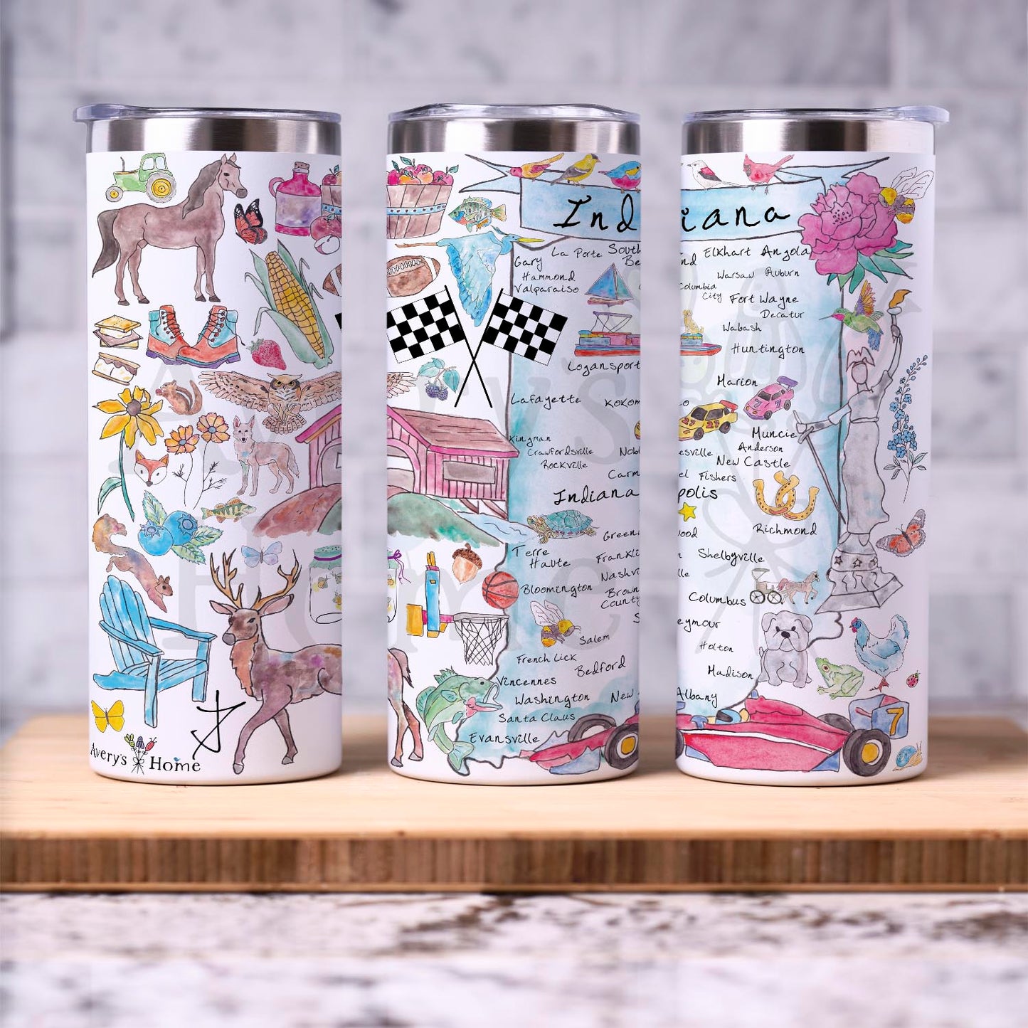 Indiana Map 20 oz Tumbler