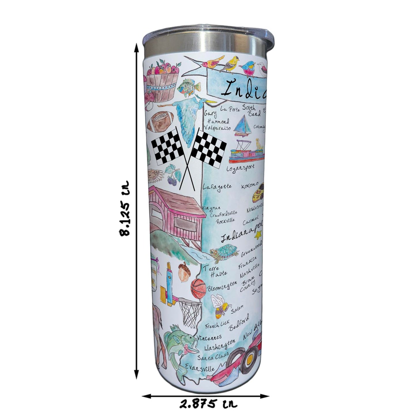 Indiana Map 20 oz Tumbler