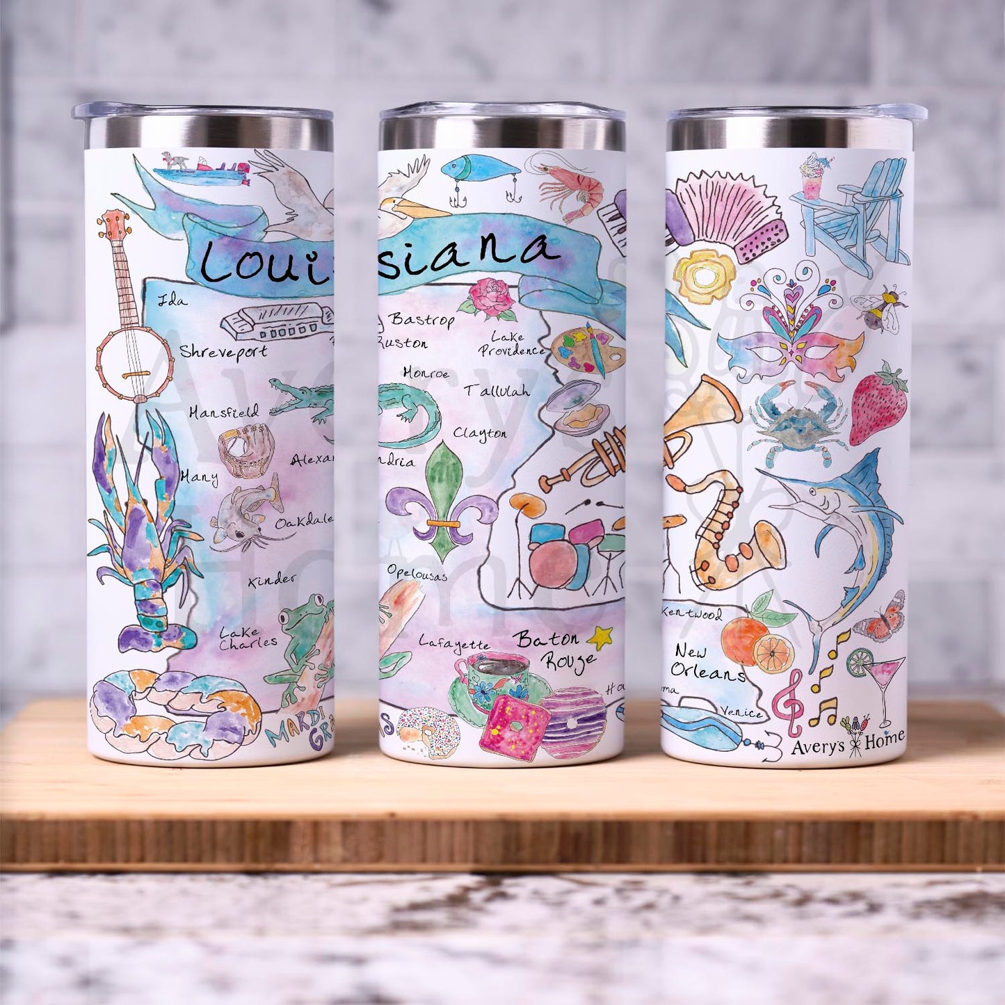 Louisiana Map 20 oz Tumbler